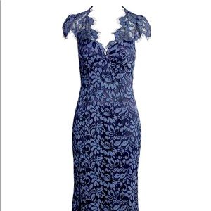 Eliza J Embroidered Lace Trumpet Gown